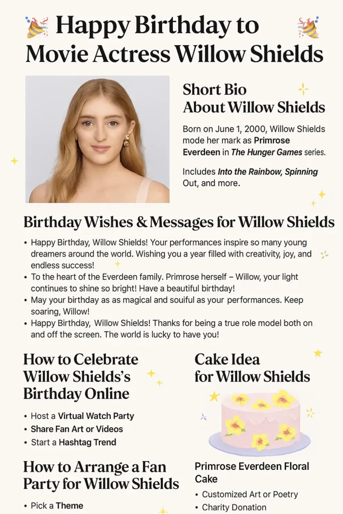 Birthday Wishes Messages for Willow Shields