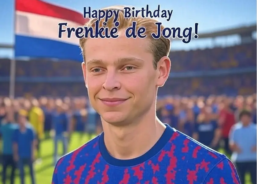 Birthday wish card for Frenkie de Jong