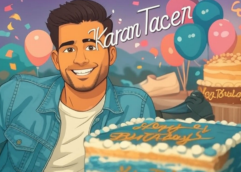 Birthday wish card for Karan Tacker Birthday wish card for Karan Tacker
