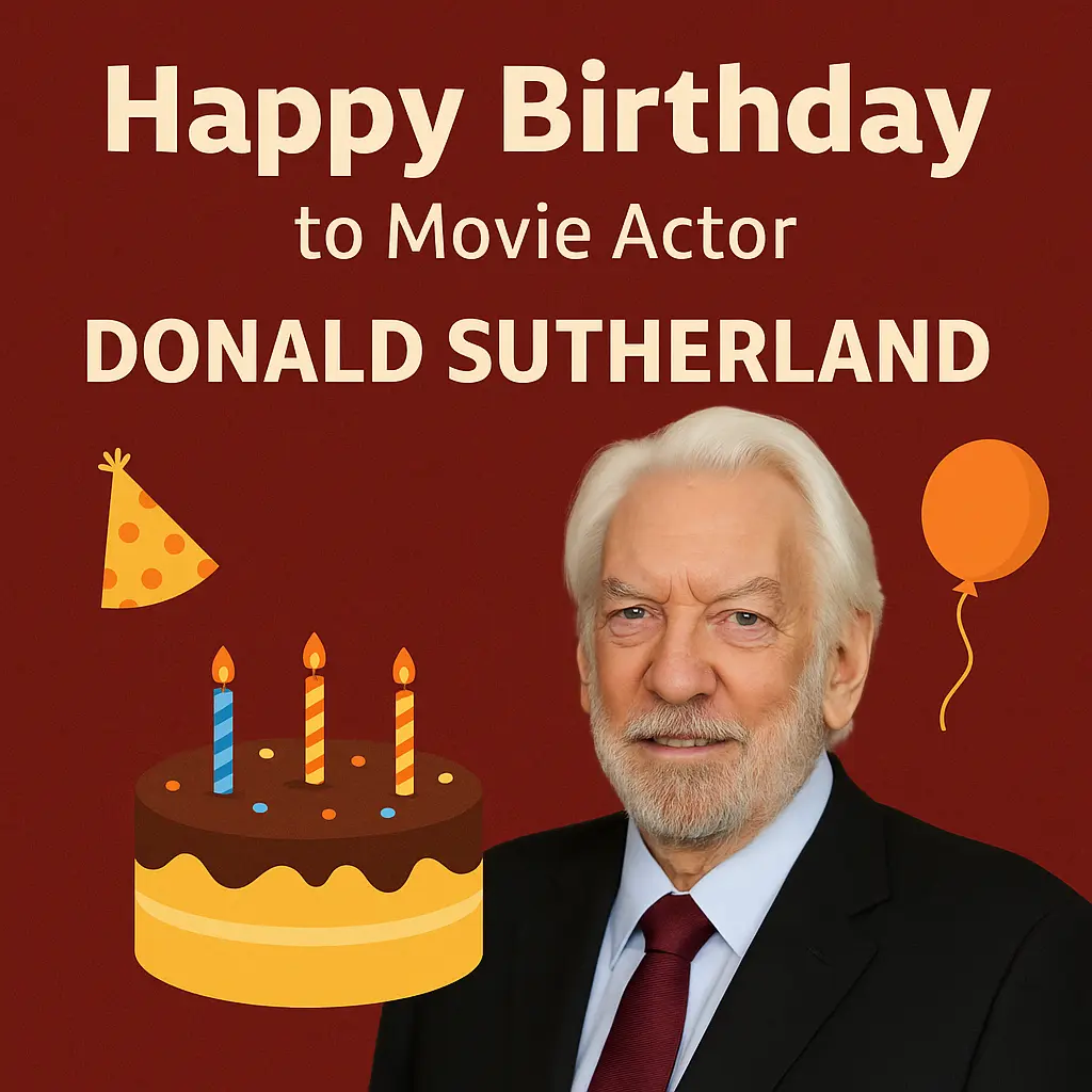 Birthday Wishes Messages for Donald Sutherland