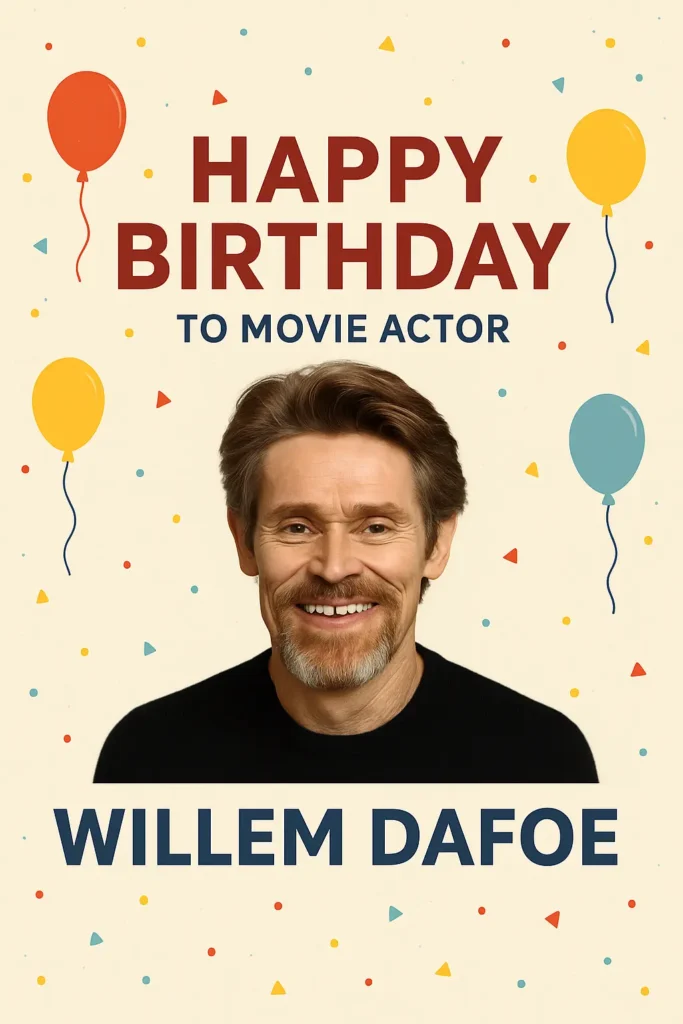 Birthday Wishes Messages for Willem Dafoe